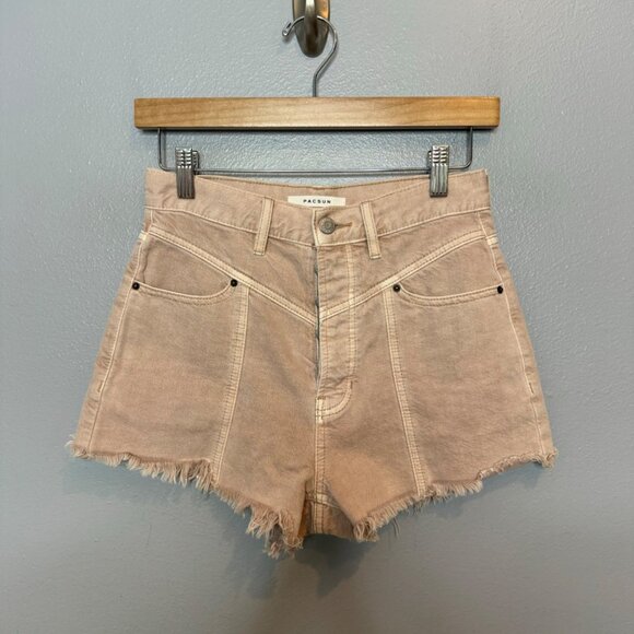 PacSun Pants - PACSUN tan ultra high rise vintage shorts size 25